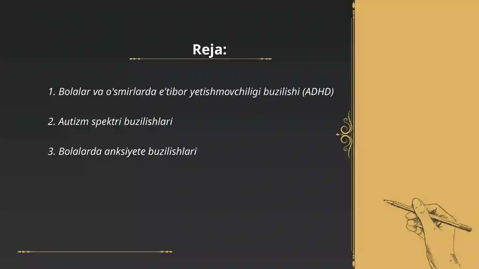 Bolalar va o'smirlarda e'tibor yetishmovchiligi buzilishi (ADHD) 2