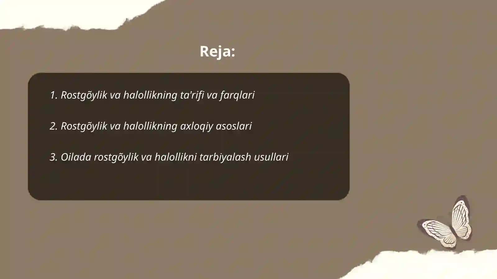 Rostgõylik va halollik 2