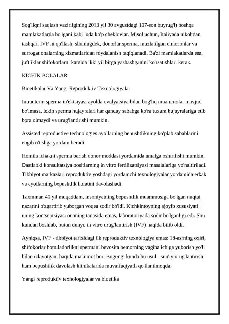 Reproduktiv texnologiyalar 2
