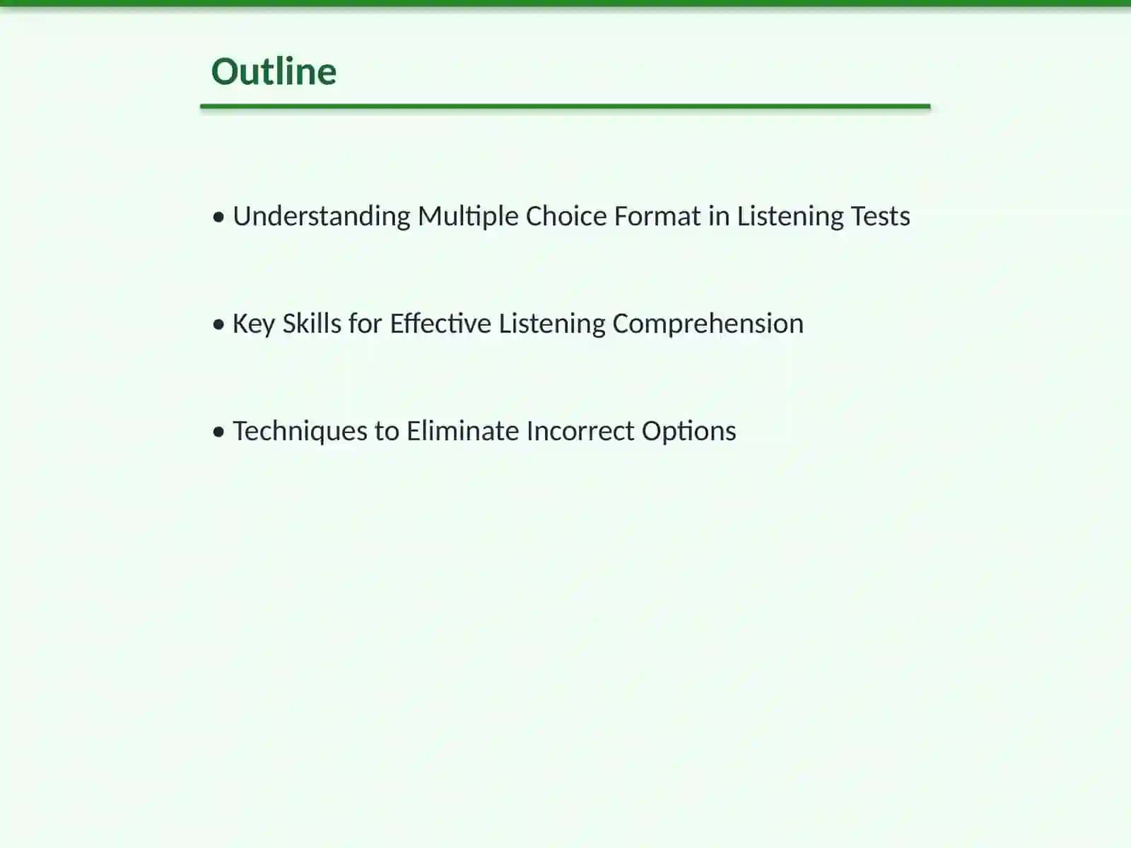 Listening Multiple Choice Questions 2