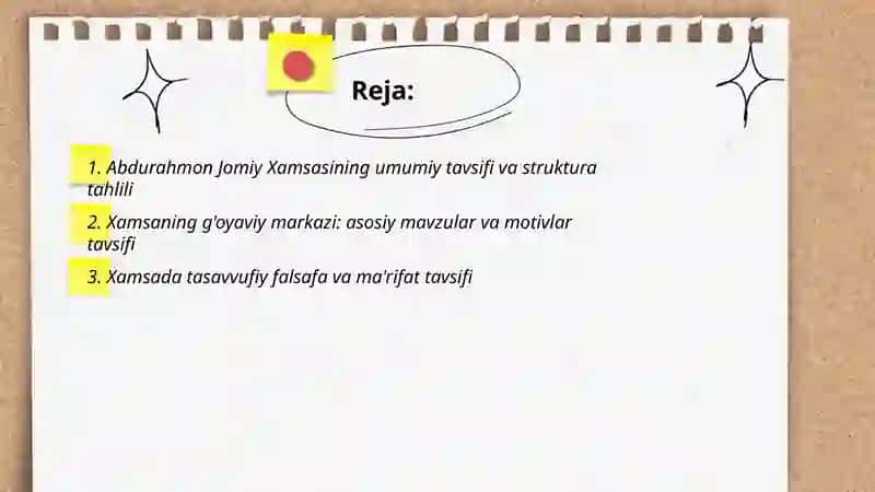 Abdurahmon Jomiy "Xamsa' siga tavsif 2