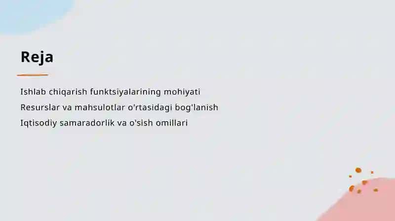 Ishlab chiqarish funktsiyalari 2