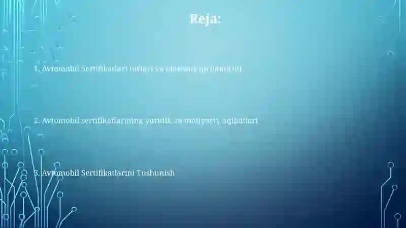 Avtomobil Sertifikatlari 2