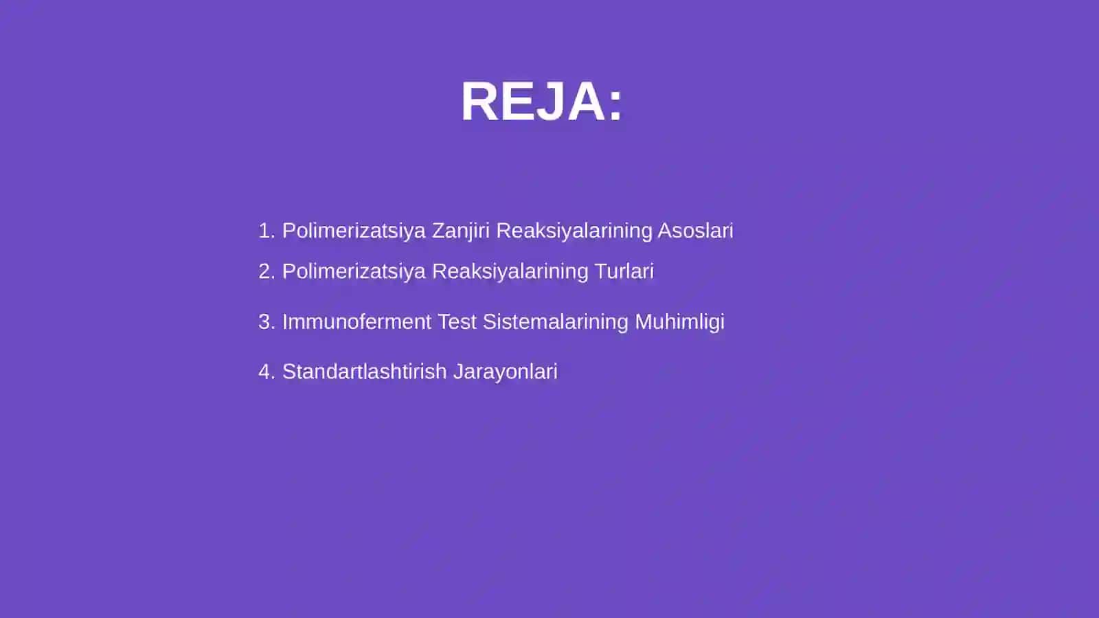 Polirimerizatsiya zanjir reaksiyalari asosidagi va immunoferment test sistemalarini standarlash 2