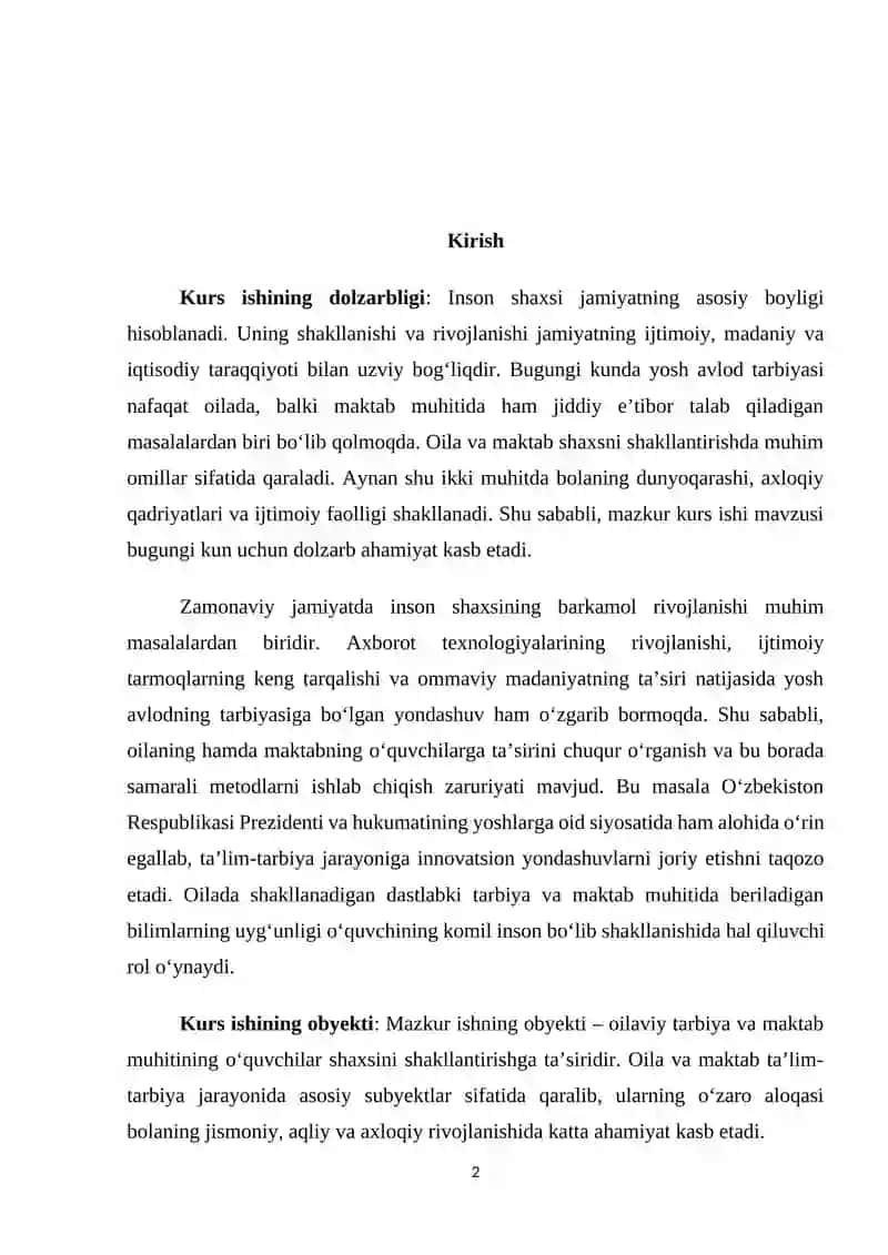 Yosh avlodni tarbiyalashda oila, mahalla va maktab hamkorligining pedagogik manbalarini o'rganish 2