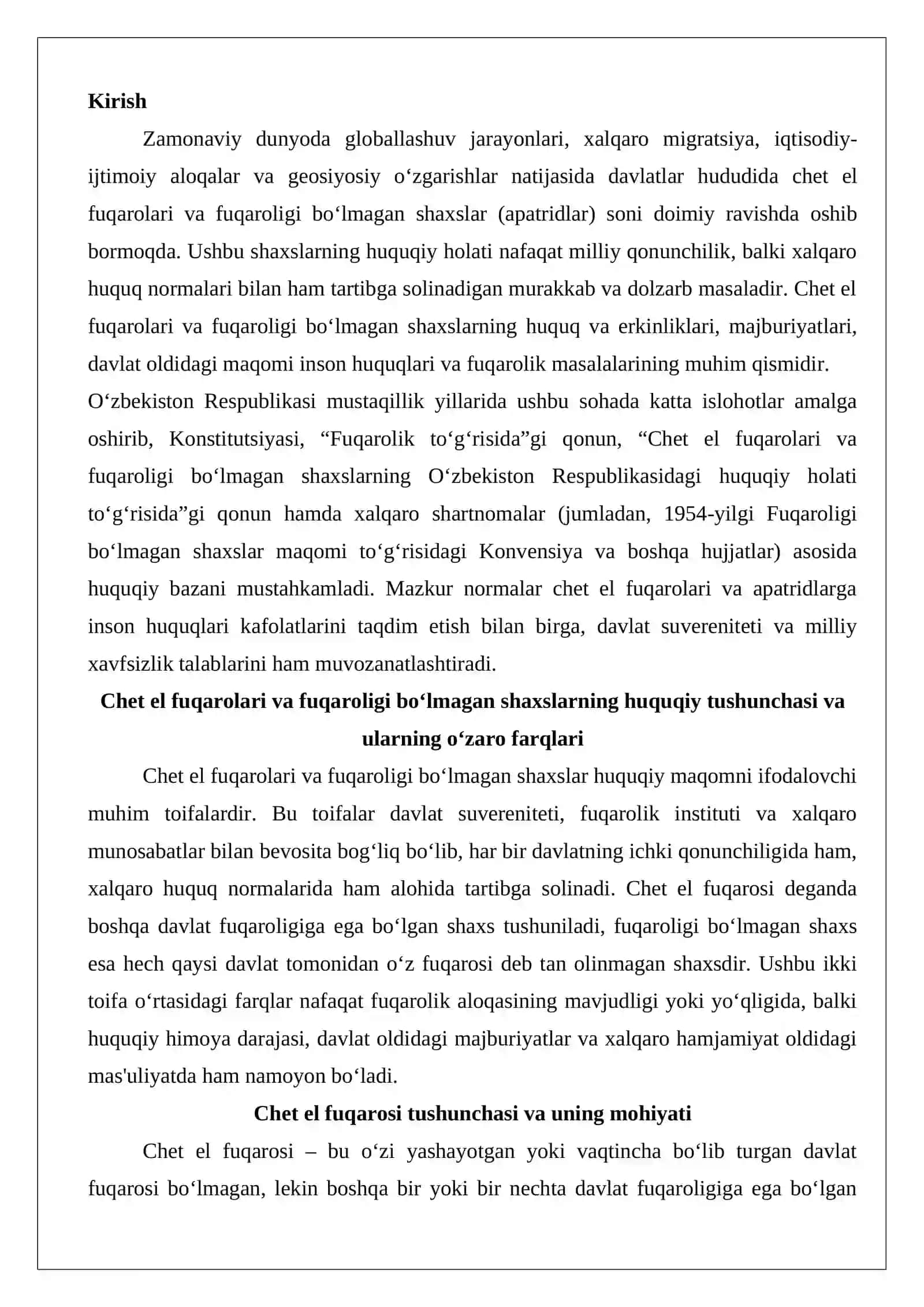 Chet el fuqarolari va fuqaroligi bo'lmagan shaxslarning mehnatini huquqiy jihatdan tartibga solish 2