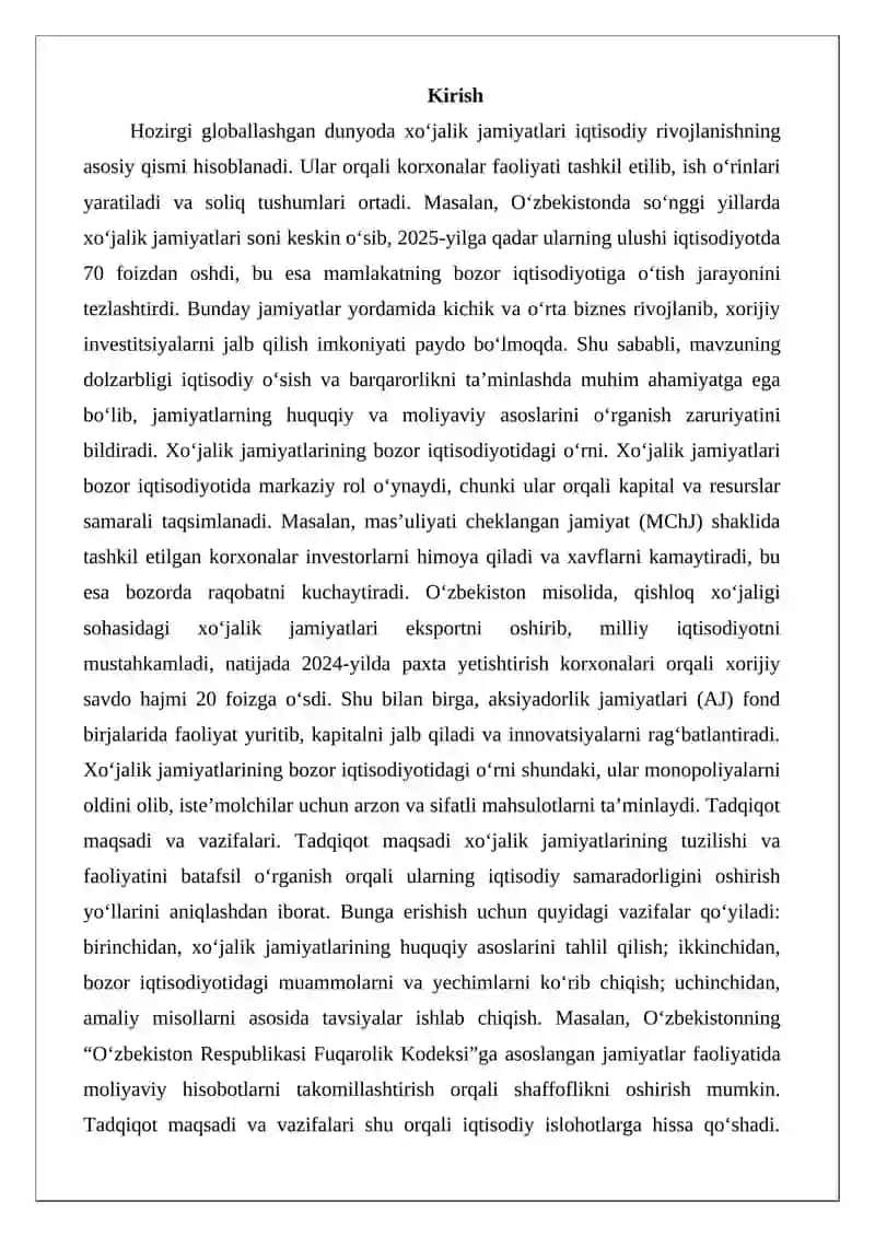 Xo’jalik jamiyatlari 2