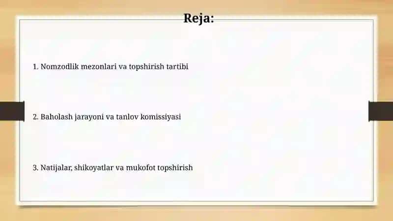 Mukofatlashga taqdim etish tartibi 2