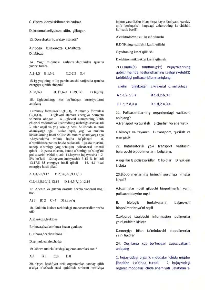 Lipidlarga xos bo`lgan xususiyatlar 2