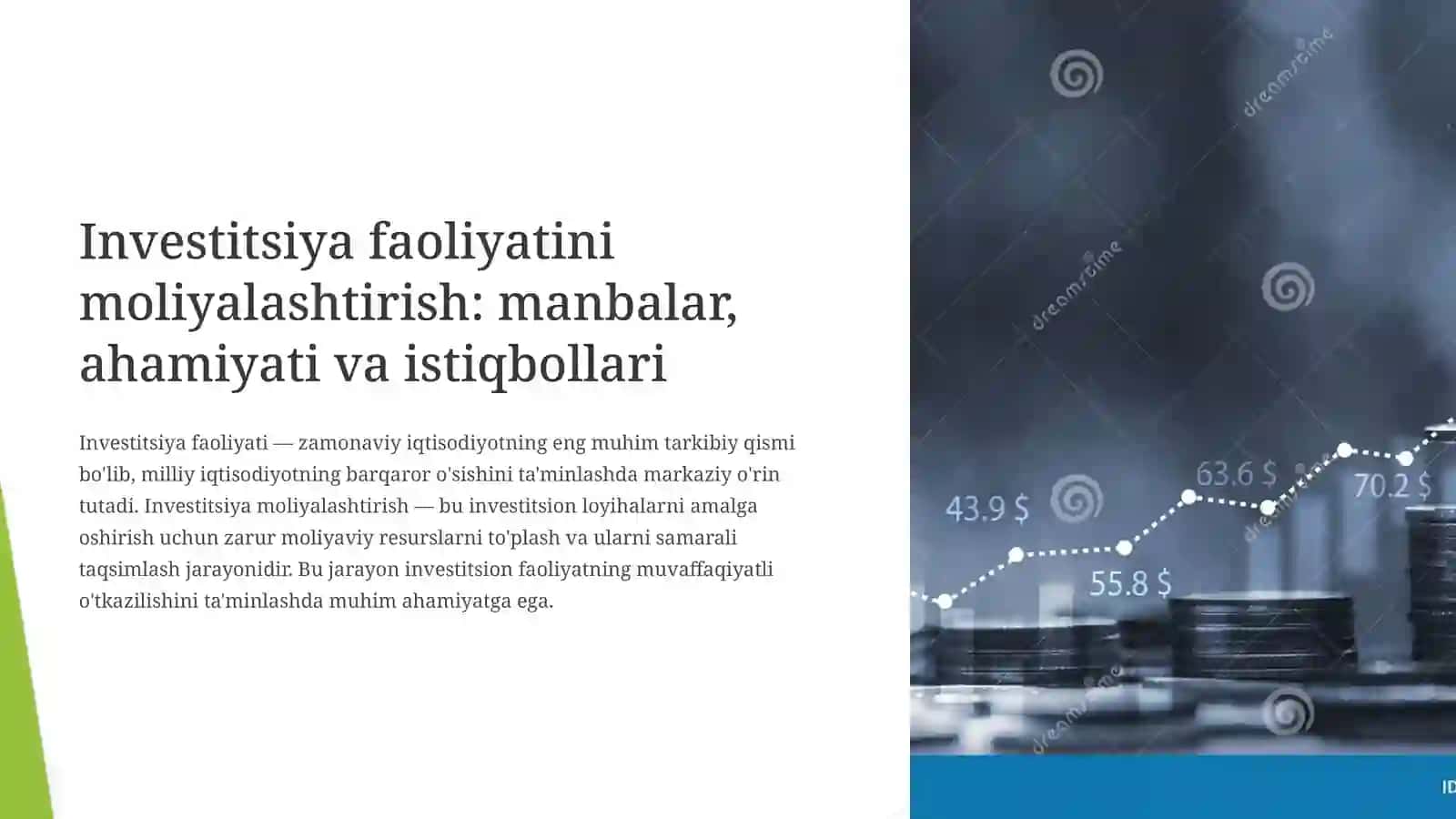 Investitsiya faoliyatini moliyalashtirish: manbalar, ahamiyati va istiqbollari 2