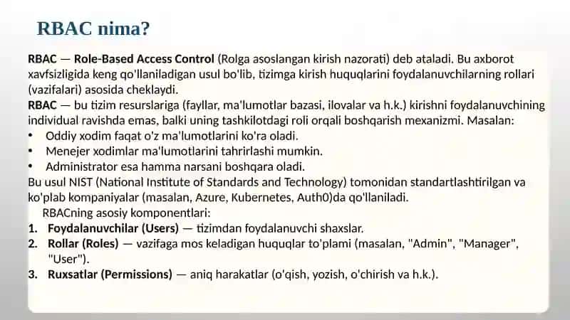 RBAC va ABAC modellarining integratsiyasi: Hybrid modelga kirish 2