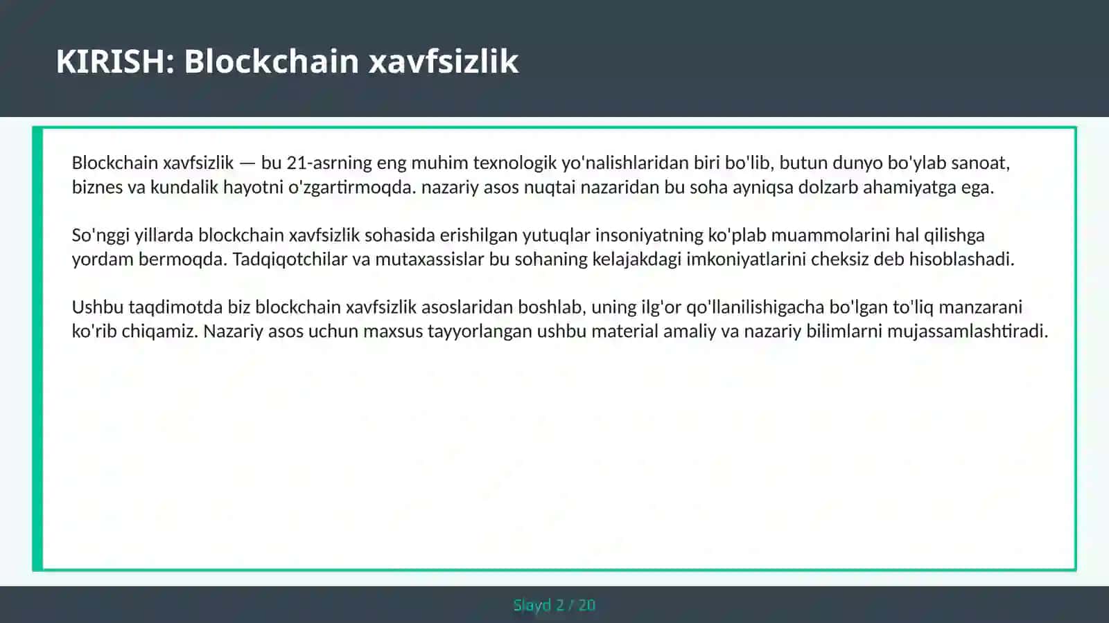 Blockchain xavfsizlik 2