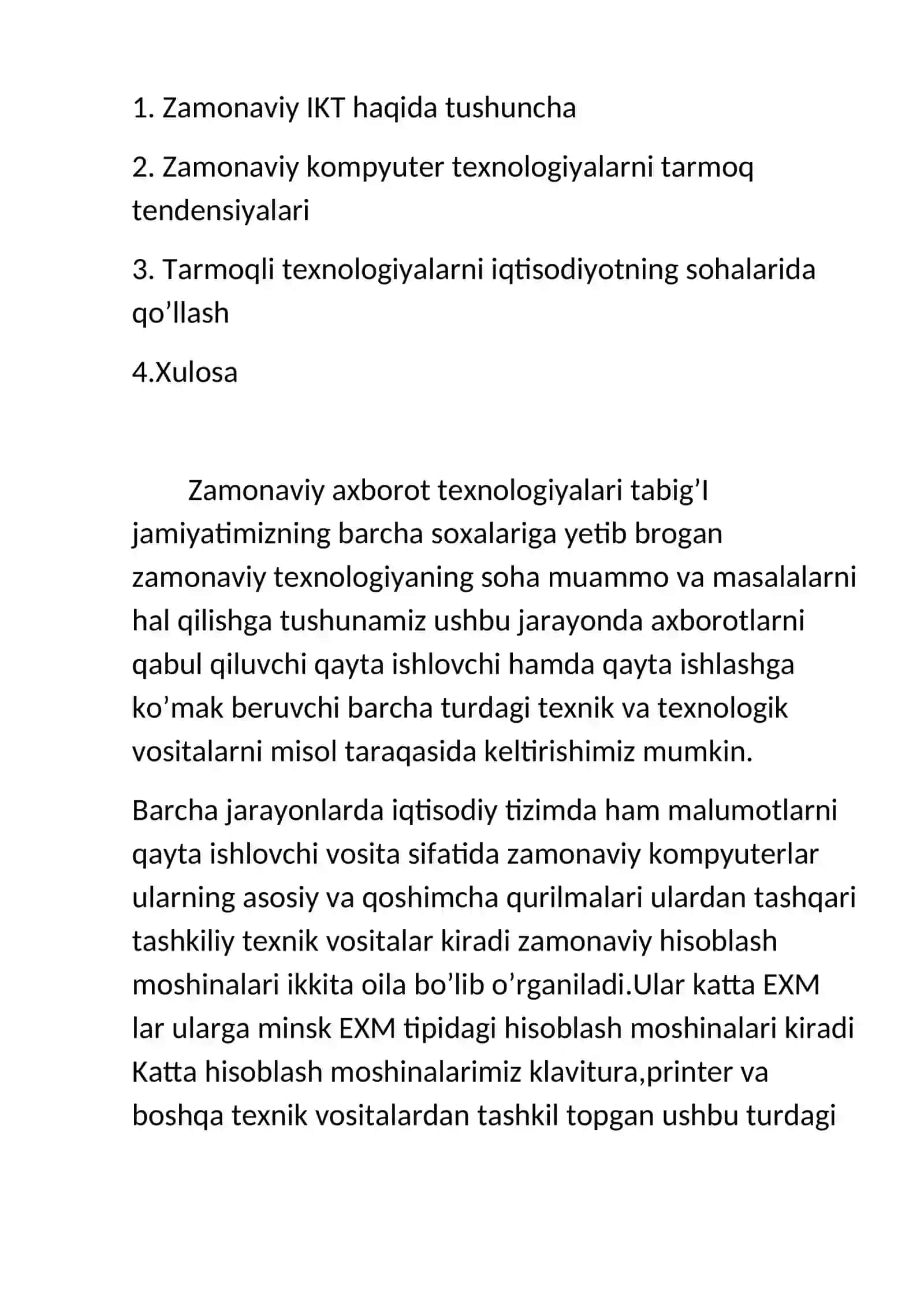 IQTISODIYOTDA INFARMATSION KAMUNIKATSION TENOLOGIYALAR 2