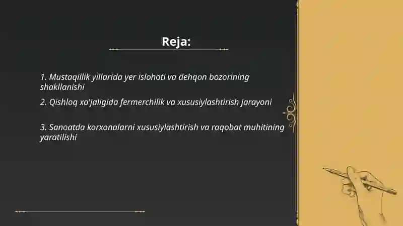 Mustaqillik yillarida qishloq xo'jaligi va sanoat sohasidagi o'zgarishlar 2