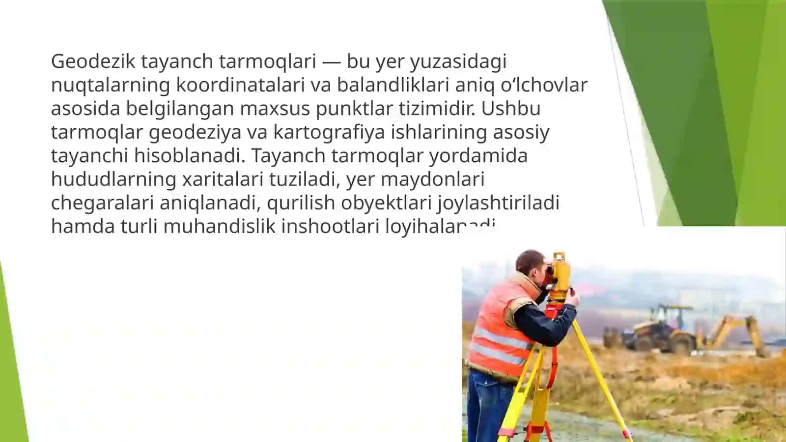 Geodezik tayanch tarmoqlari to'g'risida umumiy ma'lumotlar 2