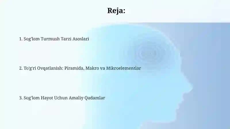 Sog'lom Turmush Tarzi Asoslari 2