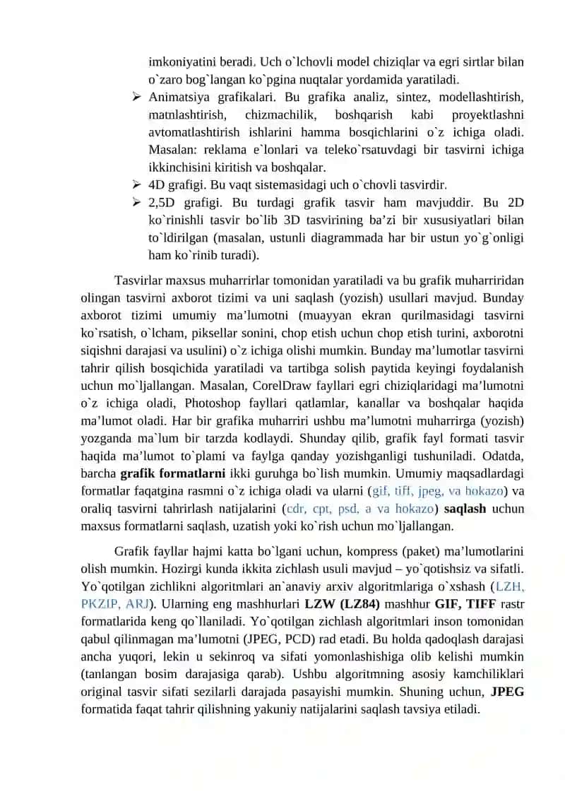Tasvirni taqdim etish asoslari 2