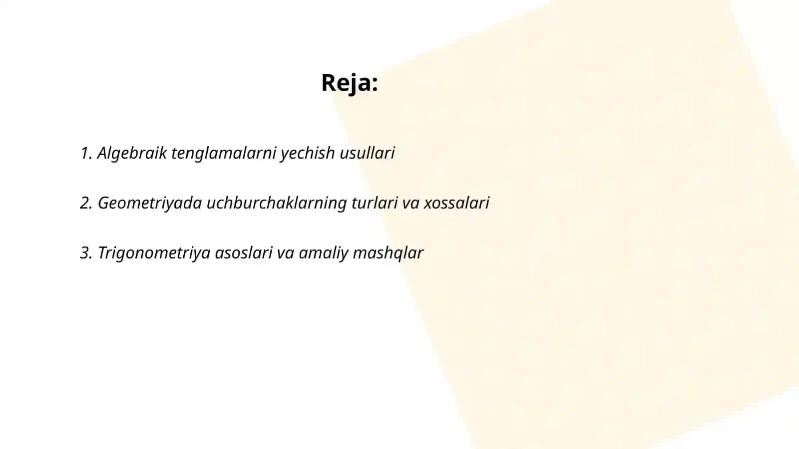 Matematikadan to'garak, o'n minutliklar, konkurs, bellashuvlar va mashg'ulotlarni tayyorlash va o'tkazish metodikasi 2