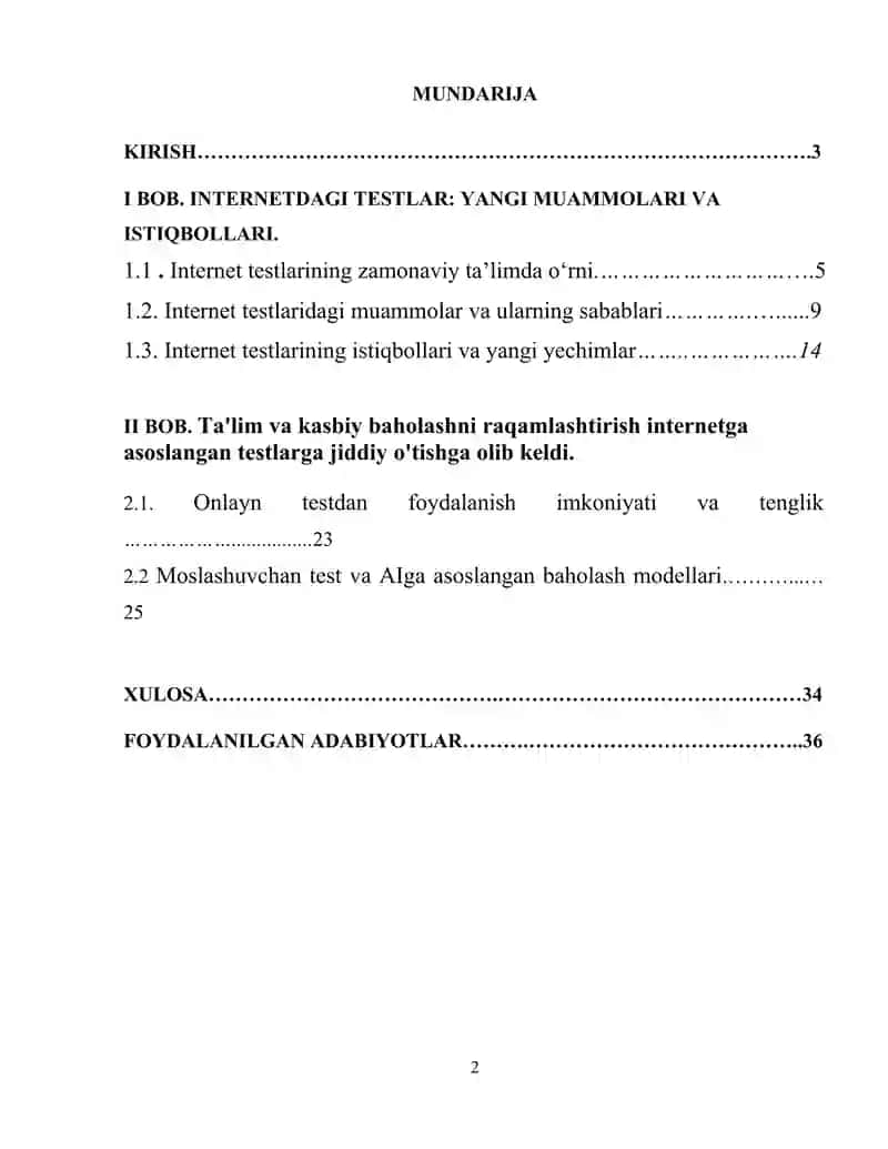 INTERNETDAGI TESTLAR: YANGI MUAMMOLARI VA ISTIQBOLLARI 2