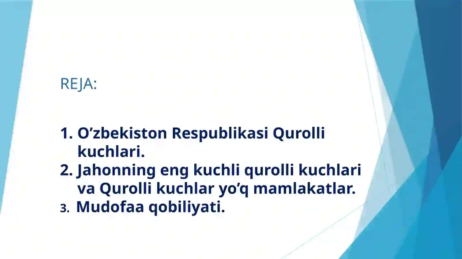 O’ZBEKISTON RESPUBLIKASIDA QUROLLI KUCHLARNING TASHKIL TOPISHI VA MUDOFAA QOBILIYATINING MUSTAXKAMLANIB BORISHI 2