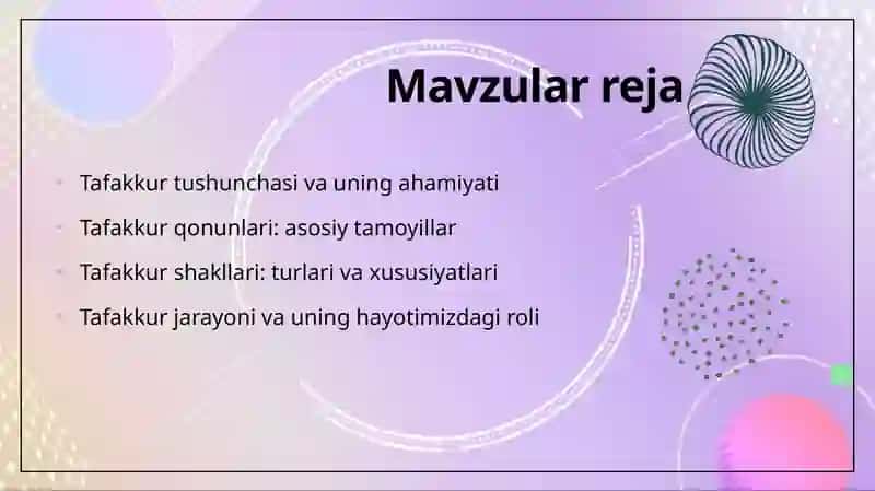 Tafakkur qonunlari va shakllari 2