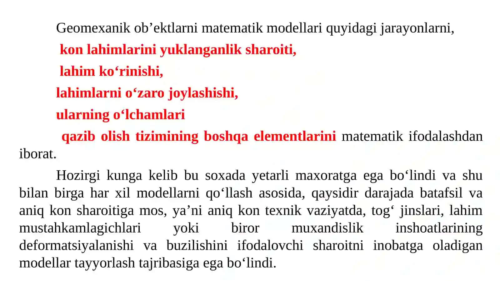 Geomexanik ob’ektlarning matematik modellari 2