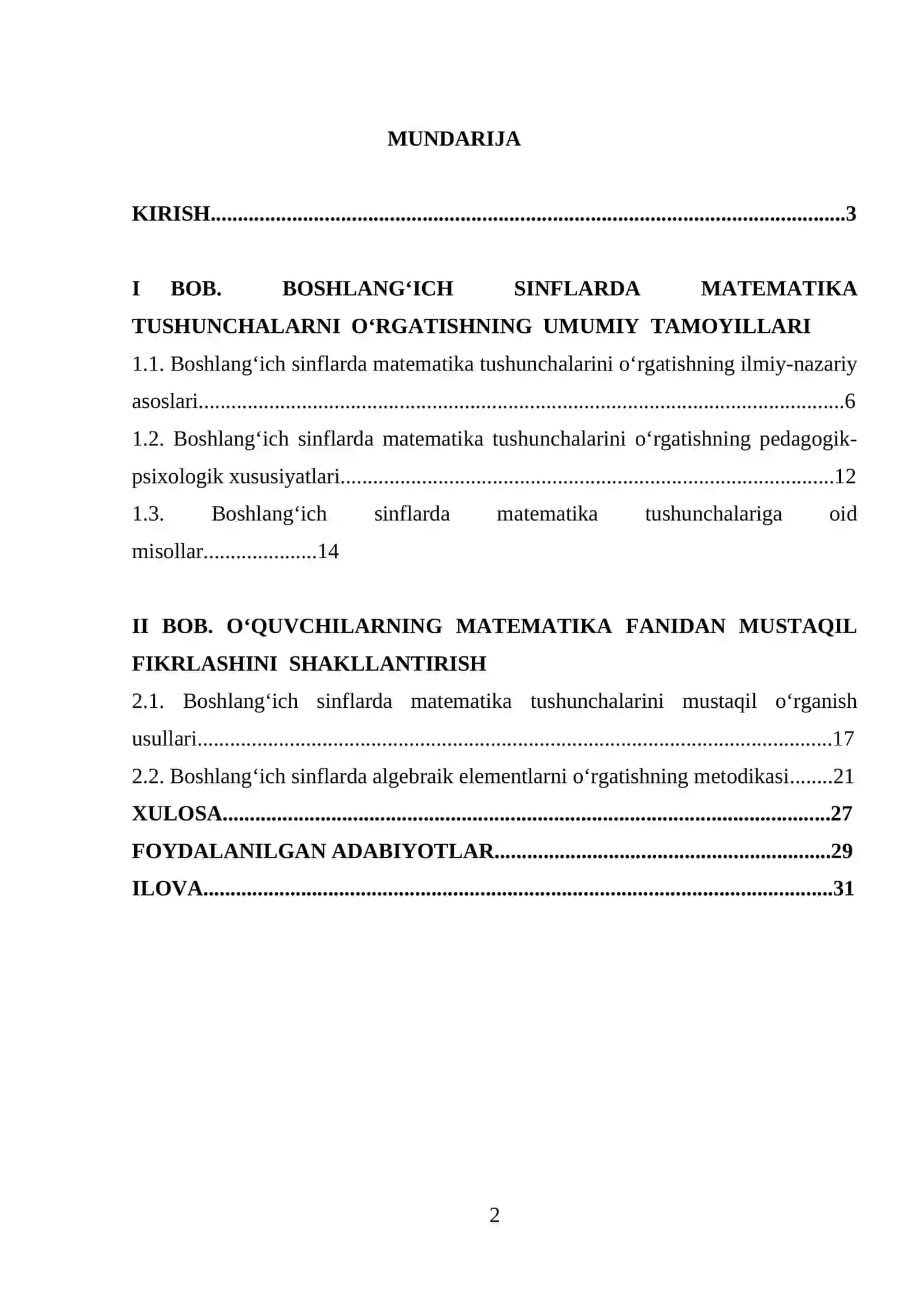 BOSHLANG‘ICH SINFLARDA MATEMATIKADAN O‘QUVCHILARNING IJODIY ISHLASHGA O‘RGATISH METODIKASI(1-sinf misolida) 2