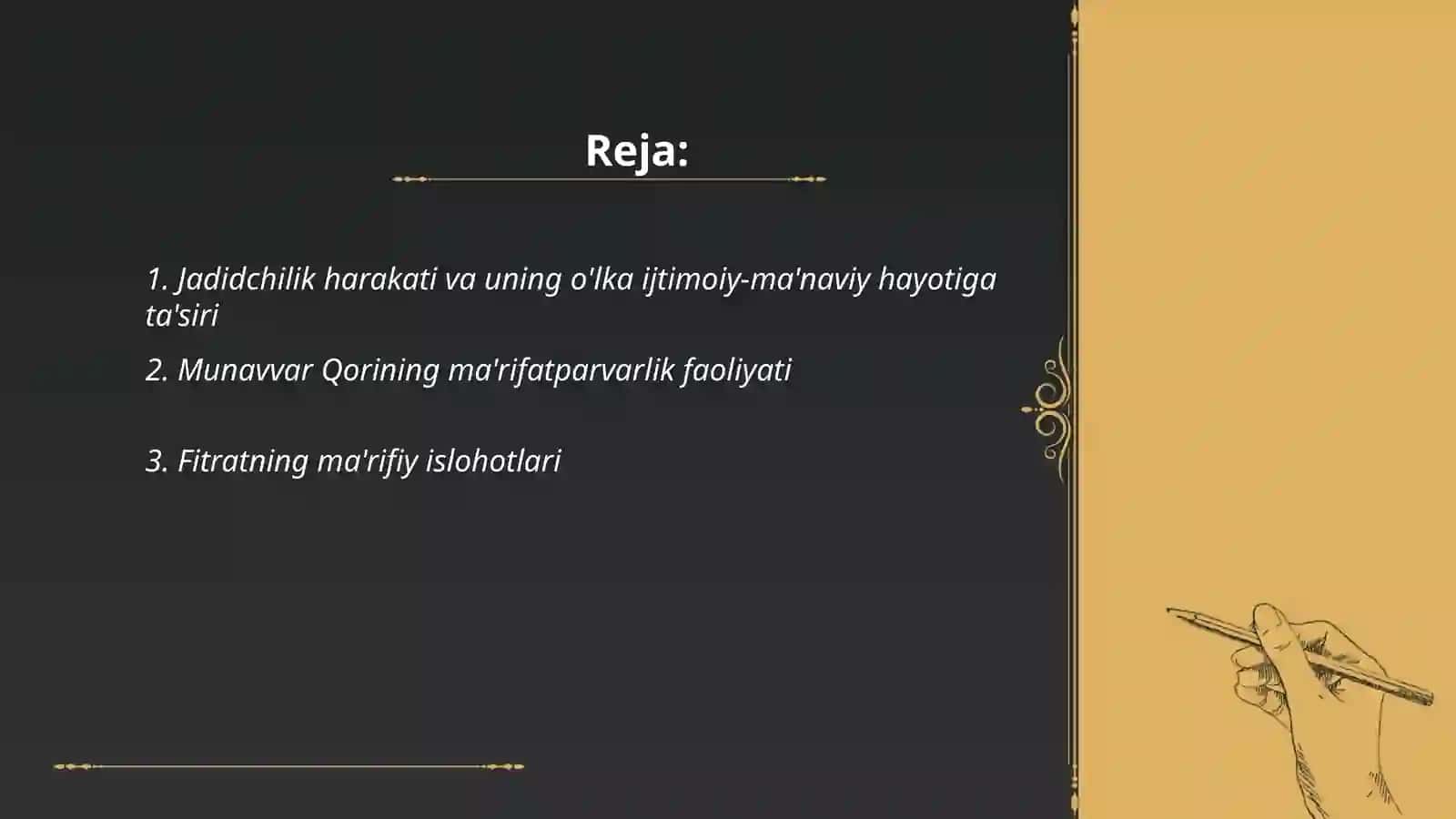 Jadid ma’rifatparvarlarining o’lka ijtimoiy-ma‟naviy hayotida tutgan o„rni 2