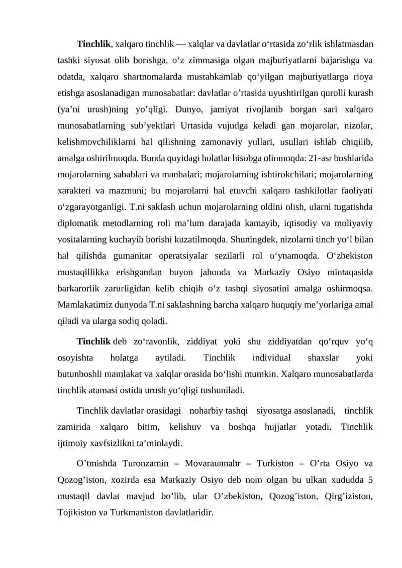 Mintaqaviy barqarorlikni ta’minlashda O’zbekistonning BMT bilan hamkorligi 2