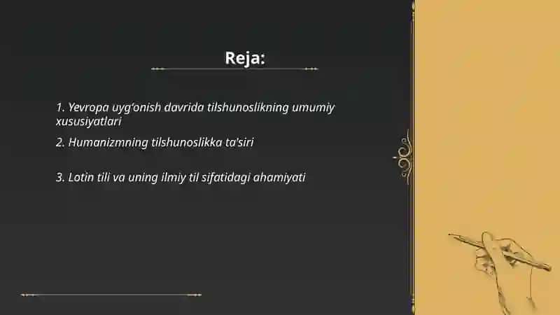 Yevropada uygʻonish davridagi tilshunoslik 2