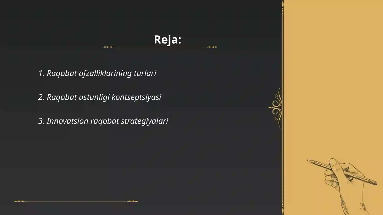 Raqobat afzalliklari va asosiy raqobatbardosh strategiyalar 2