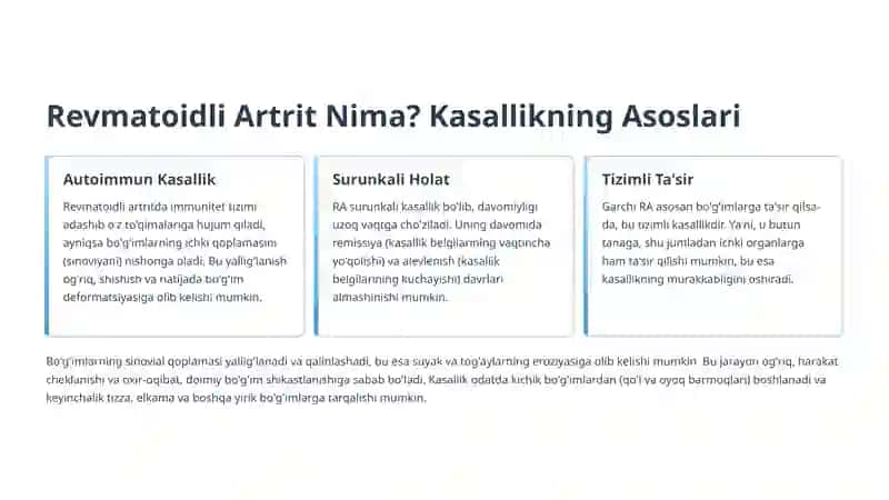 Revmatoidli Artrit: Umumiy Tushunchalar va Davolash Usullari 2