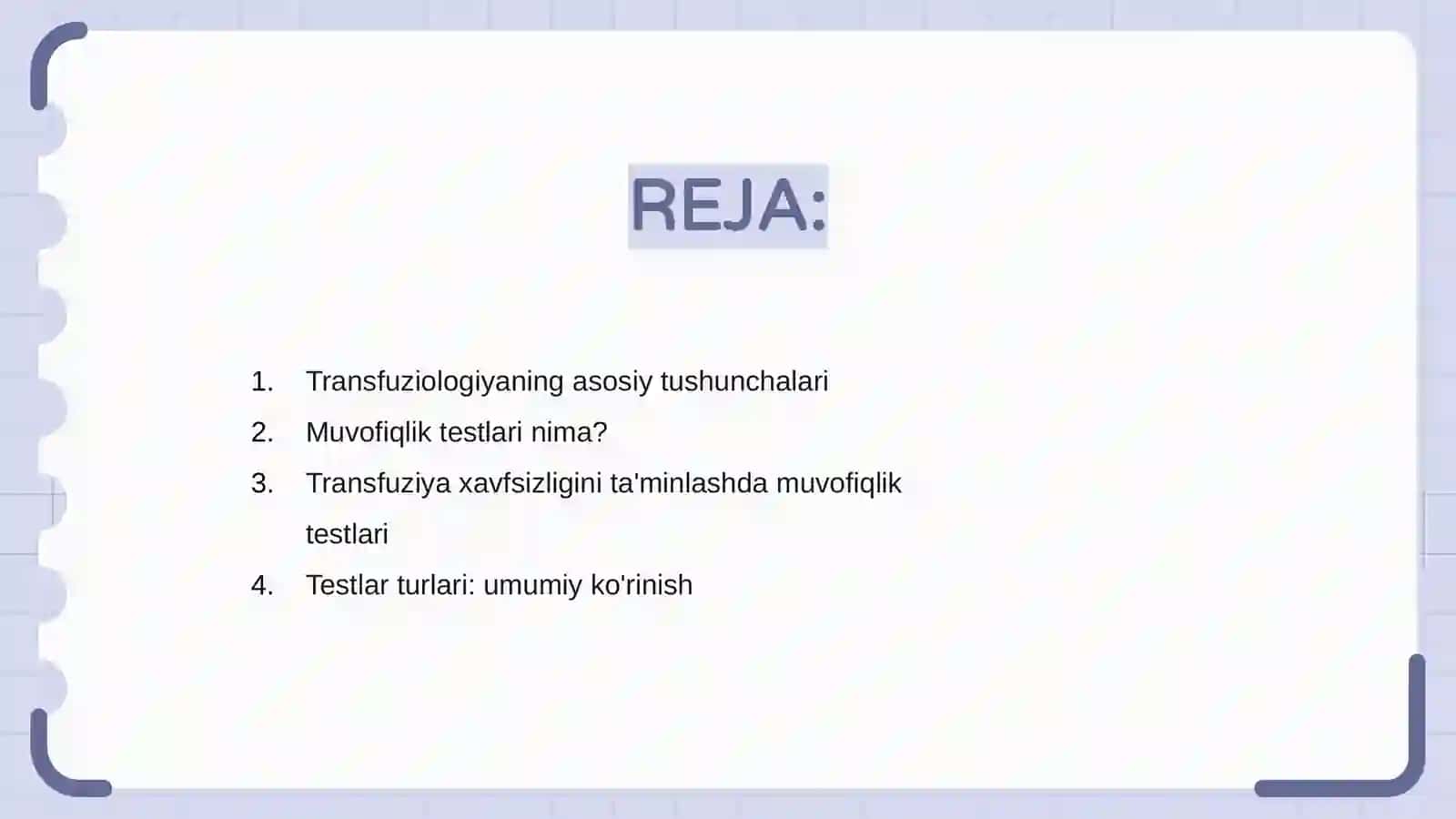 Transfuziologiya fanidan Muvofiqlik testlari. Sinamalar va sinama turlari haqida 2