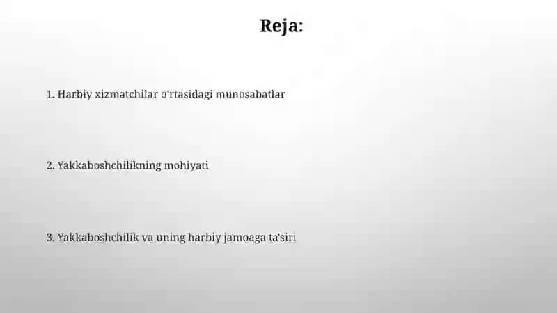 Yakkaboshchilikning mohiyati 2