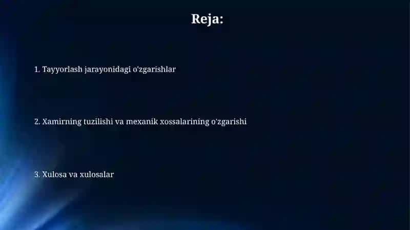Xamir tayyorlashdan so'ng makaron hamirining struktura mexanik xususiyatlarini o'zgarishi 2