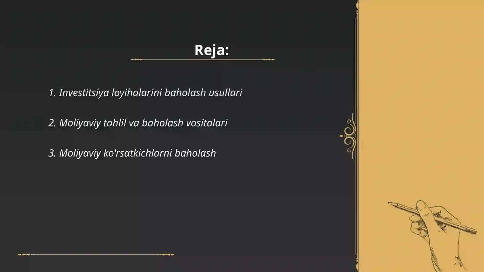 Investitsiya loyihalarini baholash usullari 2