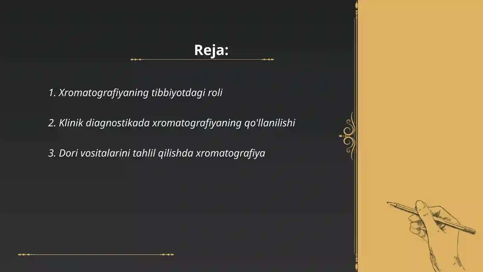 Xromatografiyaning tibbiy izlanishlardagi imkoniyatlari 2