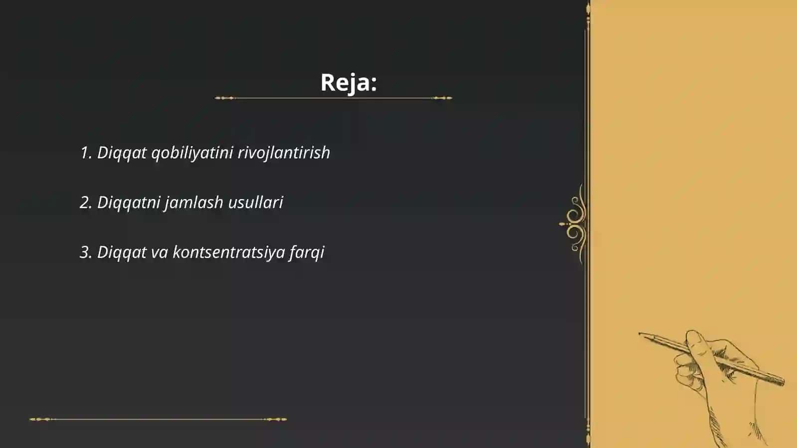 Diqqat qobiliyatini rivojlantirish 2