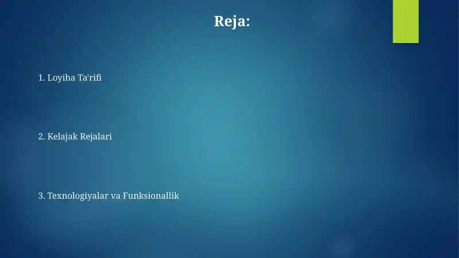 Avtomobil ijaraga berish. Loyiha ishi 2