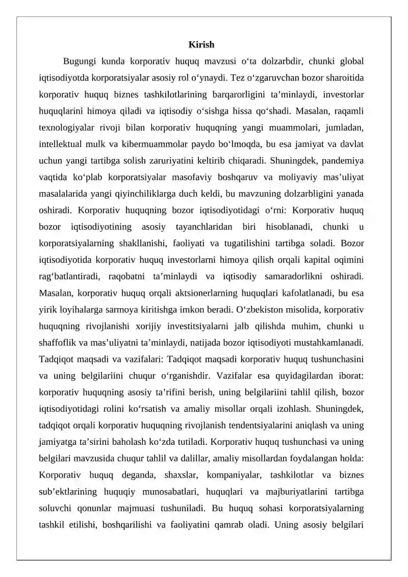 Korporativ huquq tushunchasi va uning belgilari 2