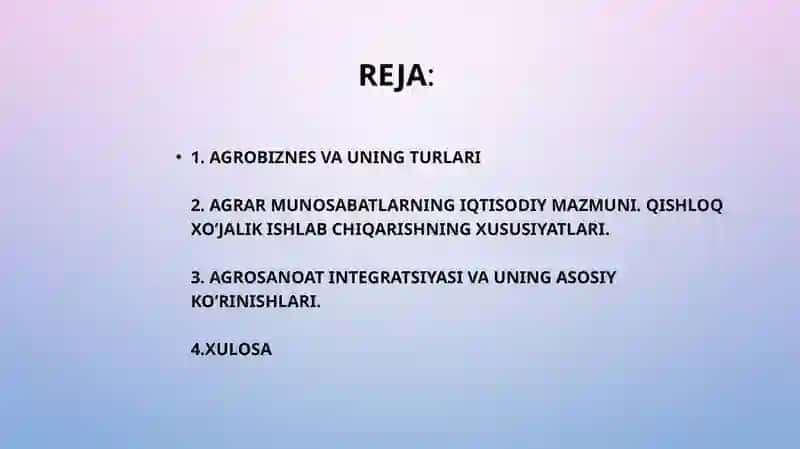 Agrobiznes va uning turlari 2