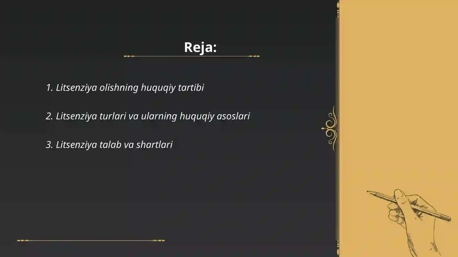 Litsenziyalar va huquqiy masalalar 2