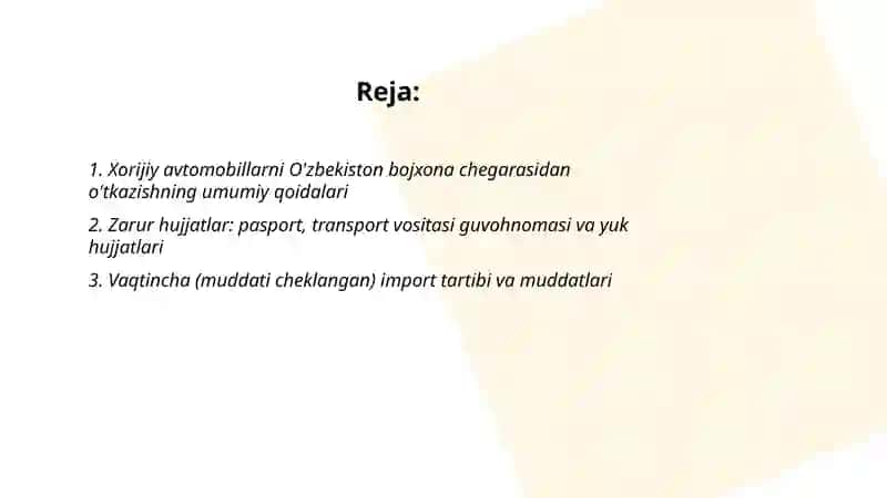 Xorijiy avtomobillarni o'tkazish tartibi 2