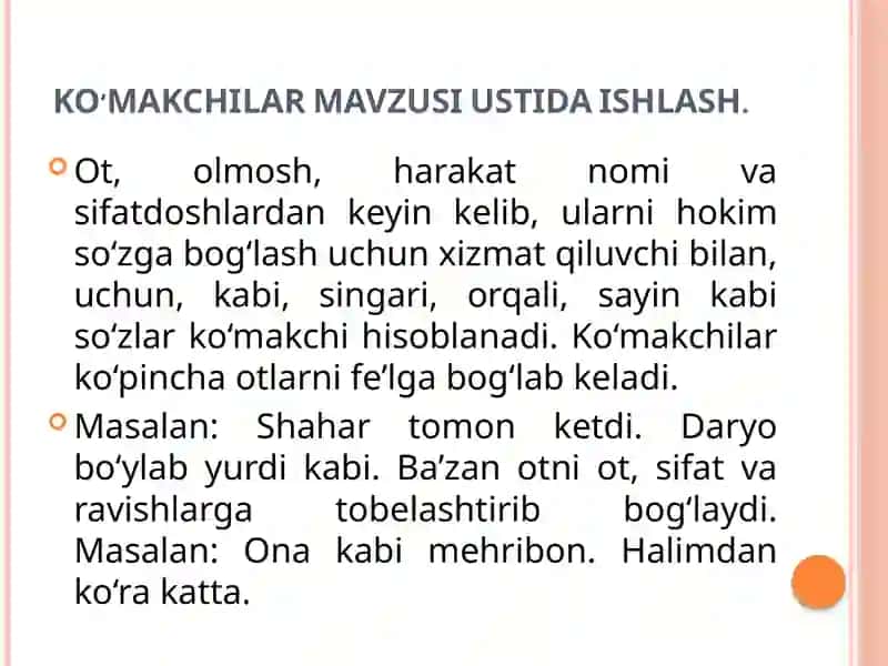 Yordamchi so‘zlar va ularning turlari 2