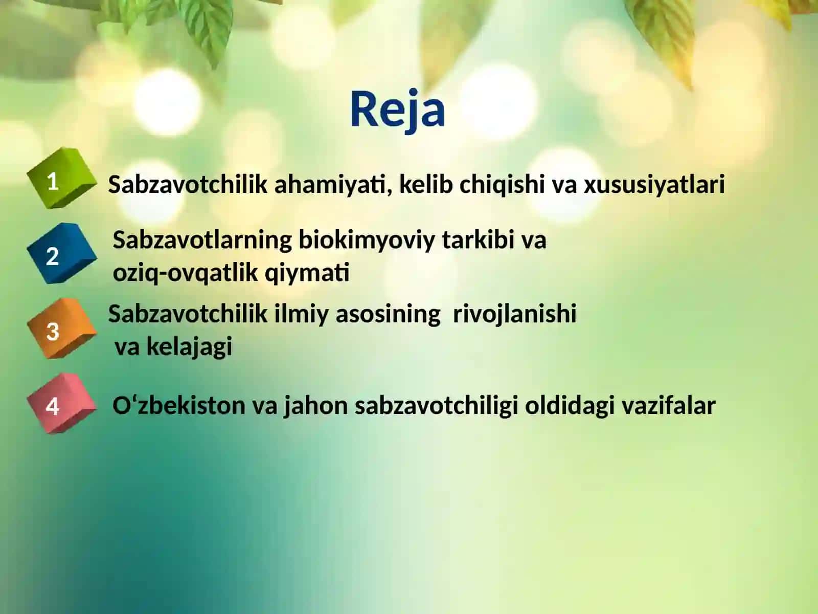 Sabzavotchilik fanining ahamiyati va istiqbollari 2