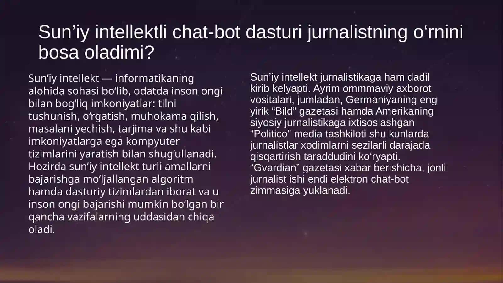 Sun’iy intellekt va jurnalistika 2