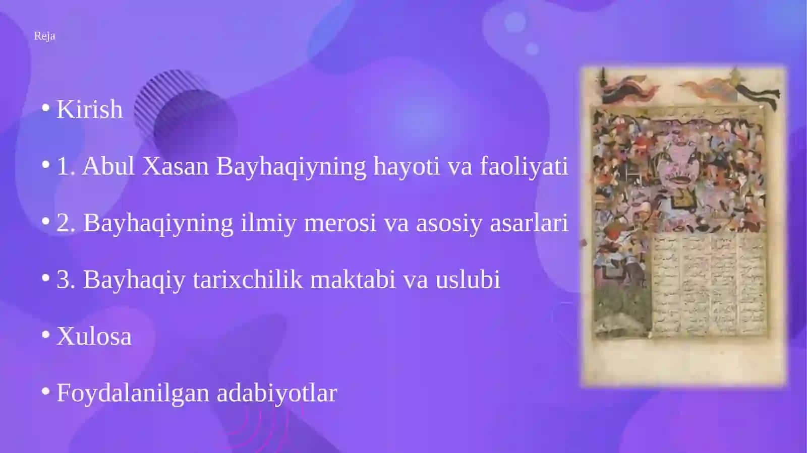 Abul Xasan Bayhaqiy (995–1077) ilmiy merosi 2