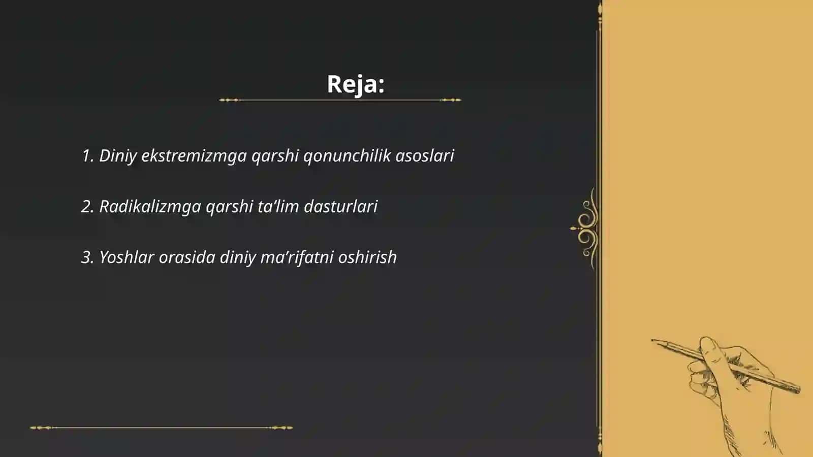 Oʻzbekiston davlat siyosatida radikal oqimlarga qarshi kurashning yoʻnalishlari 2