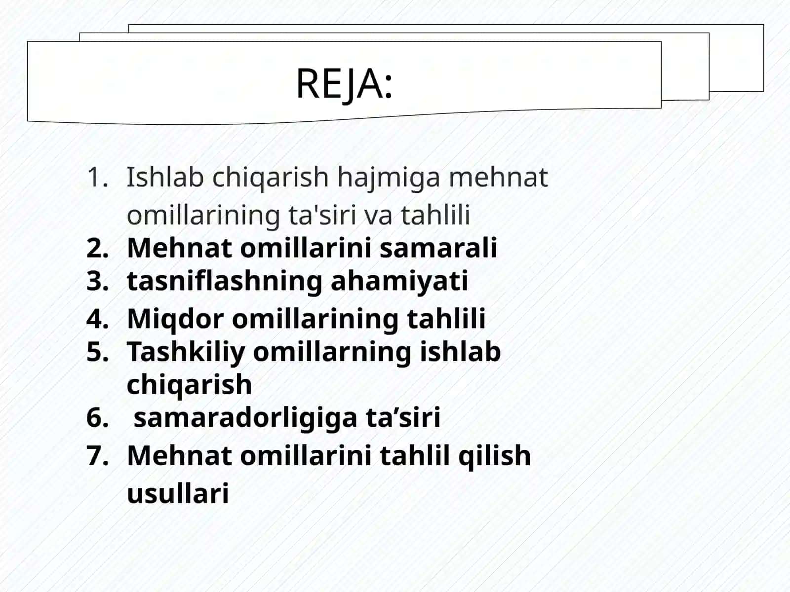 Mahsulot hajmiga mehnat omillarining ta’siri tahlili PPT | Iqtisodiy tahlil prezentatsiya 2