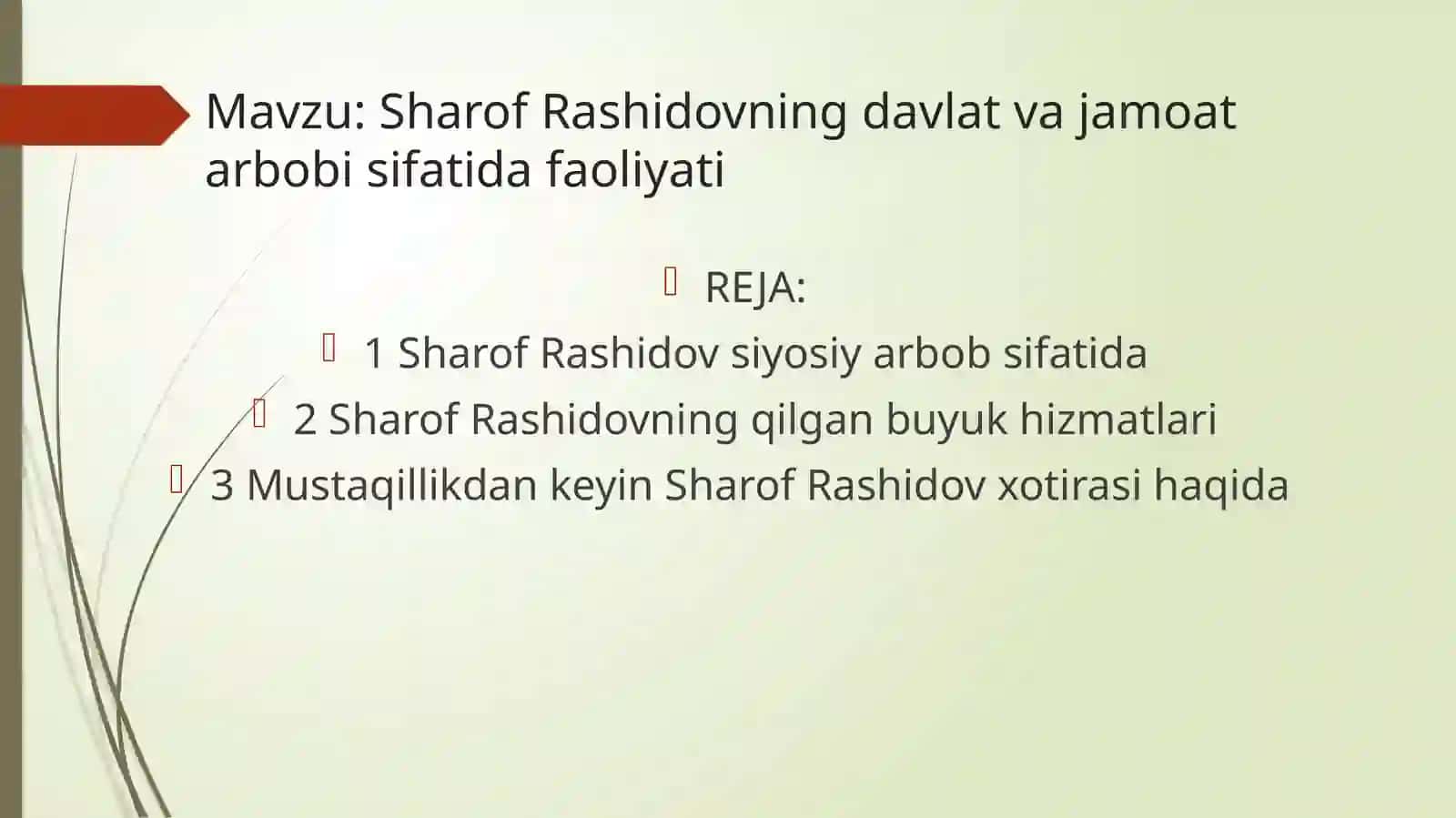 Sharof Rashidovning davlat va jamoat arbobi sifatida faoliyati 2
